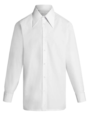 Maison Margiela pointed-collar cotton shirt - White