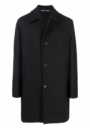 Palm Angels single-breasted logo-print coat - Black