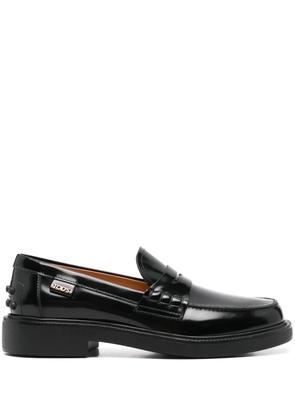 Tod's logo-lettering loafers - Black