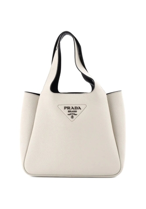 Prada Pre-Owned Flou Dynamique Open Vitello Daino Small tote bag - White