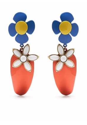 Saint Laurent flower and strawberry clip-on earrings - Red