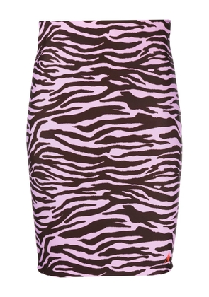 The Attico zebra-print pencil midi skirt - Pink