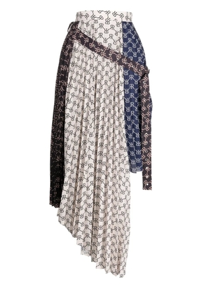 Rokh asymmetric monogram-print skirt - Multicolour