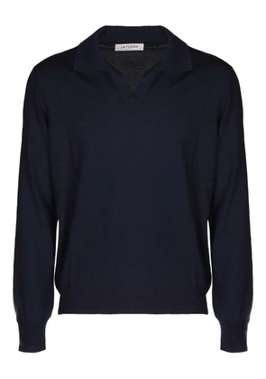 Fileria collar-polo sweater - Blue