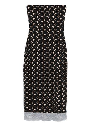 Marine Serre Crescent Moon jersey midi dress - Black