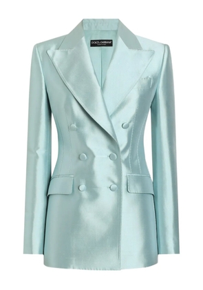 Dolce & Gabbana double-breasted satin blazer - Blue