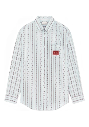 Drôle De Monsieur striped patch shirt - White