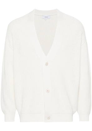 Lardini V-neck cotton cardigan - White