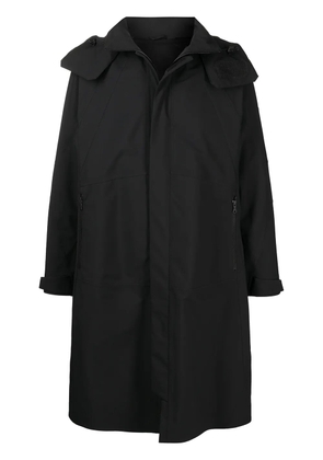 White Mountaineering logo-patch hooded jacket - Black