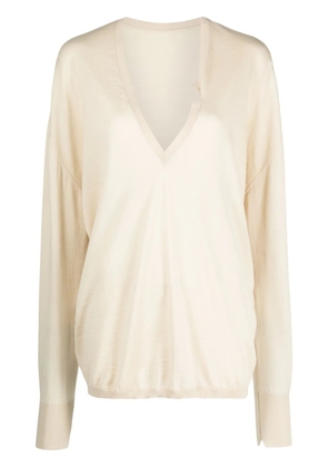 QUIRA V-neck virgin-wool jumper - Neutrals