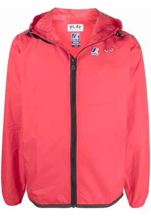 Comme Des Garçons Play x K-Way zip hooded jacket - Red