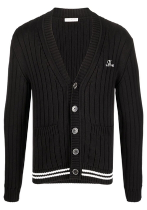 Valentino Garavani ribbed-knit V-neck cardigan - Black