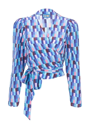 Lhd Odalys geometric pattern blouse - Blue