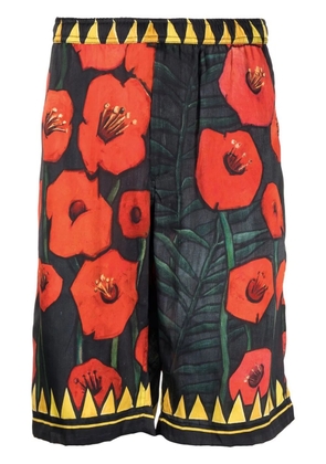 Endless Joy floral-print silk shorts - Black