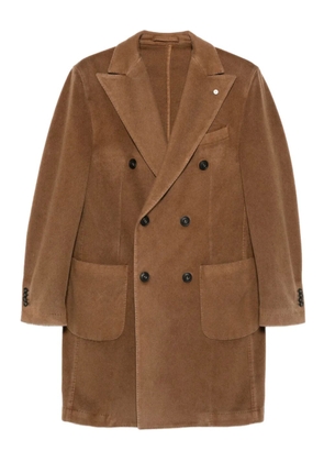 L.B.M. 1911 double-breasted patch-pocket coat - Brown