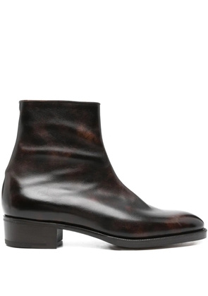 John Lobb leather zipped ankle boots - Brown