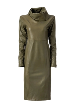 Almaz Icon leather midi dress - Green