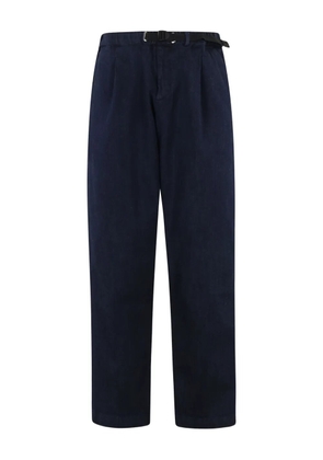 White Sand pleated-front cotton trousers - Blue