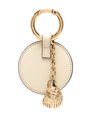 Chloé mirror-detail leather keyring - Gold