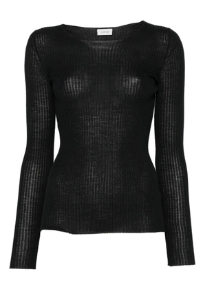 MRZ ribbed wool long-sleeve top - Black