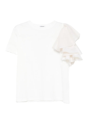 Parlor ruffled-sleeve T-shirt - White