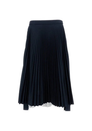 Plan C pleated asymmetric midi skirt - Blue