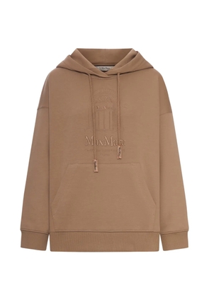 'S Max Mara logo-embroidered hooded hoodie - Neutrals