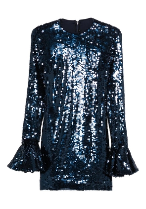 ROTATE BIRGER CHRISTENSEN sequin long-sleeve mini dress - Blue