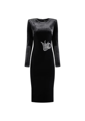 IMROSKA Self Portrait Cocktail embellishment cut-out midi dress - Black