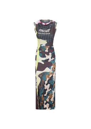 Ottolinger camouflage maxi dress - Black