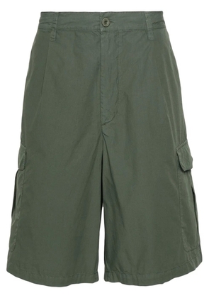 Emporio Armani pleat-detail cotton cargo shorts - Green