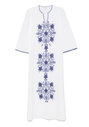 Antik Batik Vahani-embroidered midi dress - White