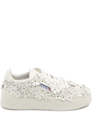 Autry Medalist floral-embellished sneakers - White