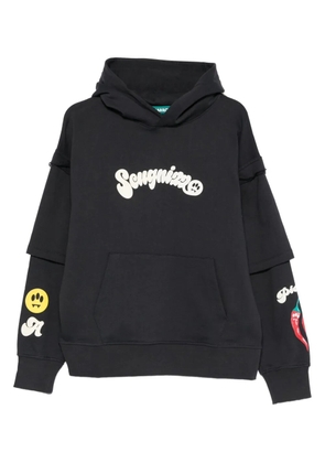 BARROW graphic-print layered hoodie - Black