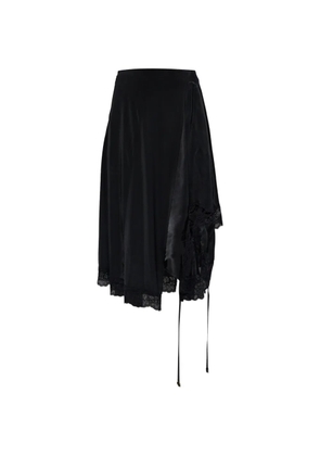 VETEMENTS lace-trim asymmetric skirt - Black