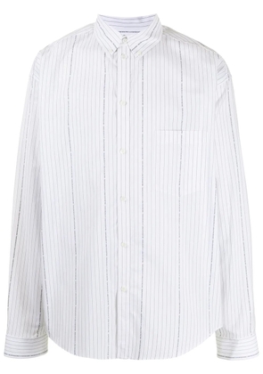 Balenciaga logo-print pinstriped shirt - White