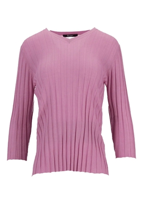 La-Rose V-neck ribbed top - Pink