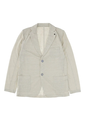Gran Sasso linen single-breasted blazer - BEIGE