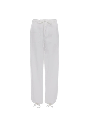 Victoria Beckham drawstrings straight trousers - White