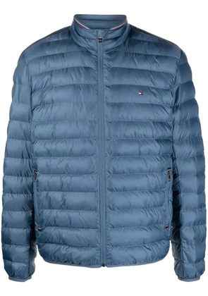 Tommy Hilfiger logo-patch zipped puffer jacket - Blue