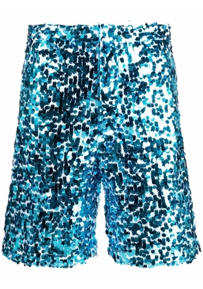 Plan C sequinned Bermuda shorts - Blue