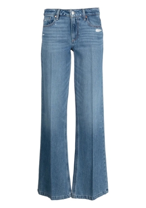 PAIGE logo-patch straight-leg jeans - Blue