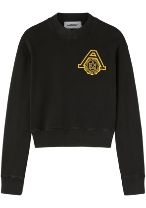 AMBUSH logo-embroidered organic cotton sweatshirt - Black