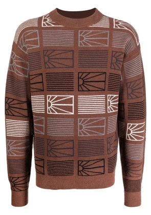 RASSVET intarsia-knit ribbed-trim jumper - Brown