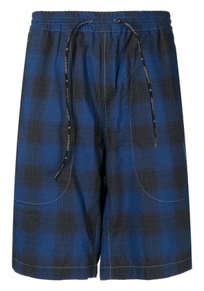 and Wander check-print track shorts - Blue
