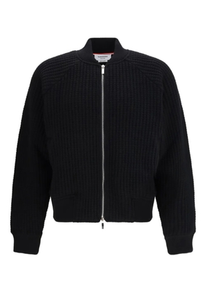 Thom Browne honeycomb zip bomber jacket - Black
