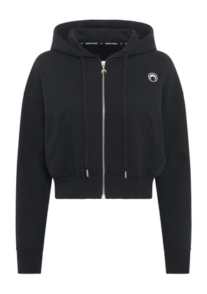 Marine Serre moon-logo zip-fastening hoodie - Black
