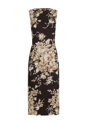 Dolce & Gabbana floral-print sleeveless midi dress - Brown