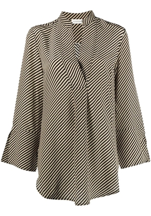 By Malene Birger silk diagonal-stripe blouse - Neutrals