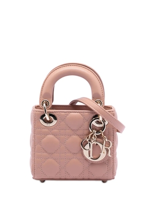 Christian Dior Pre-Owned 2022 Micro Lambskin Cannage Lady Dior satchel - Brown